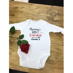 Personalised Mummys Little Valentine Long Sleeved Bodysuit